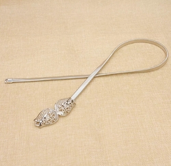 pásek stříbrný mašlička  ornament